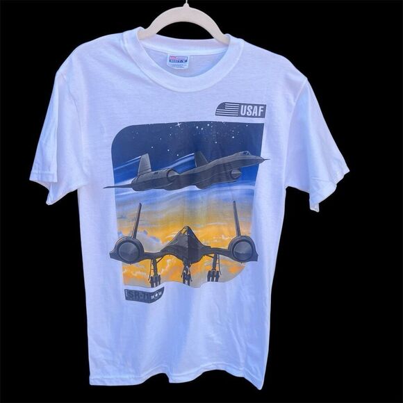 Vintage Lockheed SR-71 Blackbird Graphic Men’s T-shirt Size S NEW Without Tags - Picture 1 of 5